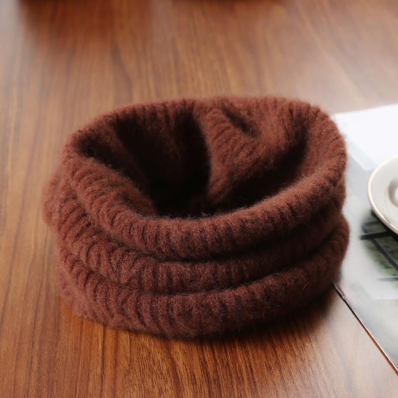 100% Wolle Gestrickter Rollkragenschal Winter Herbst Warm Weich Ringschals Muster Nackenwärmer Mode Snood Stirnband Damen Falsch