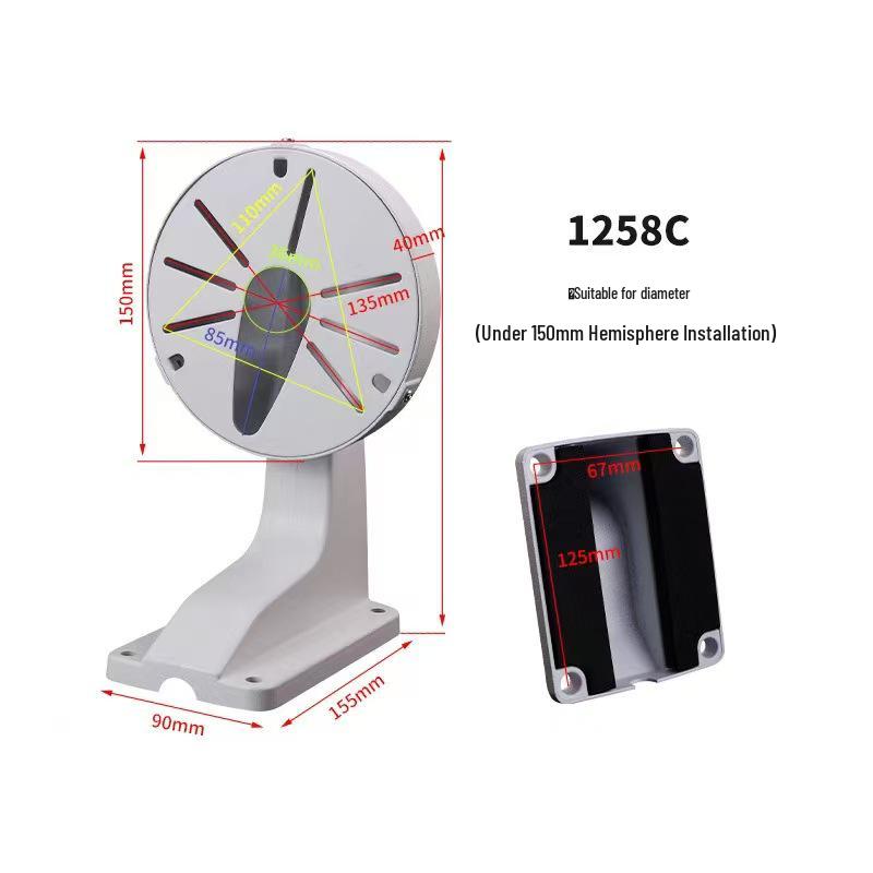 1258ZJ Aluminum Alloy Indoor Dome Camera Wall Mount with Concealed Wiring & Universal Hole