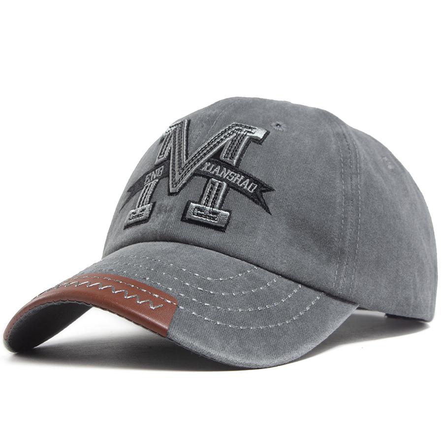 Großer M-Buchstabe 3D-Stickerei Baseballkappe Herren Vintage Weiches Oberteil PU-Lederbesatz Schirm Damenmütze Outdoor Freizeit Sonnenschutz Snapback
