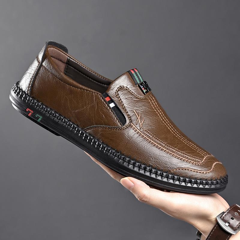 

Casual leather shoes men s spring 2025 new fashionable and comfortable foot shoes men s soft soles middle-aged and elderly father shoes 44