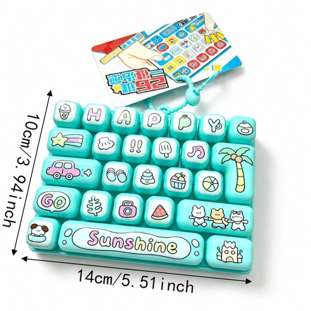 Transparent Dual-Tone Decompression Button Toy Cute Design Keyboard Keychain Bag Accessory