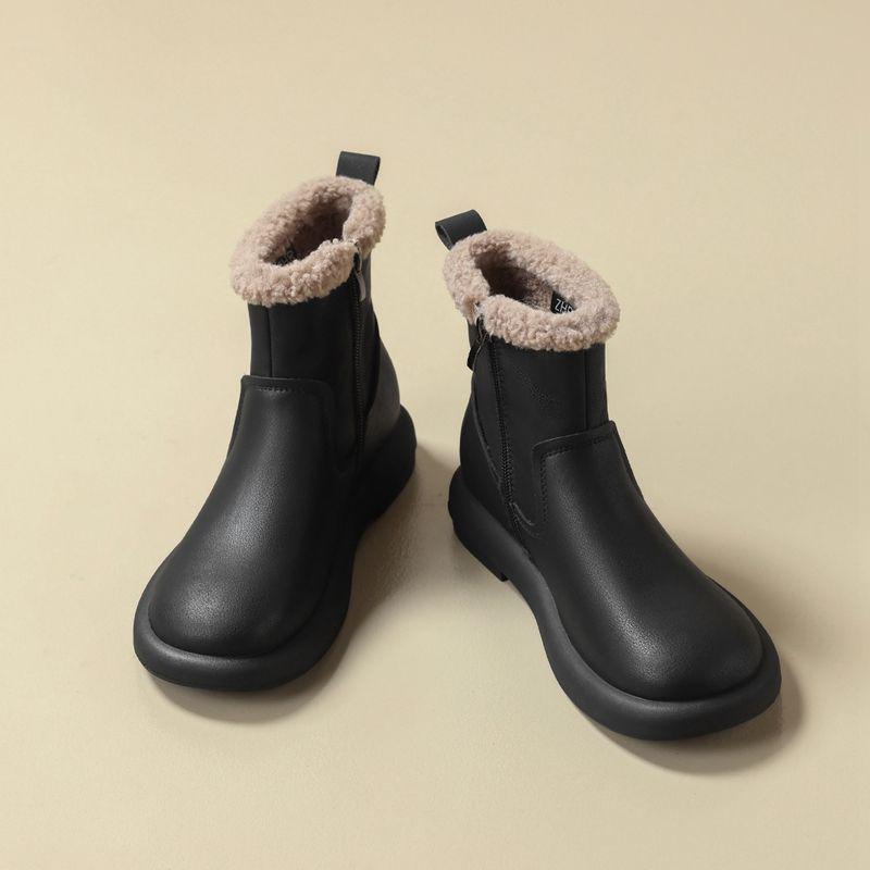 Women's Waterproof Leather Ankle Boots - Lambswool Lined Winter Snow Boots