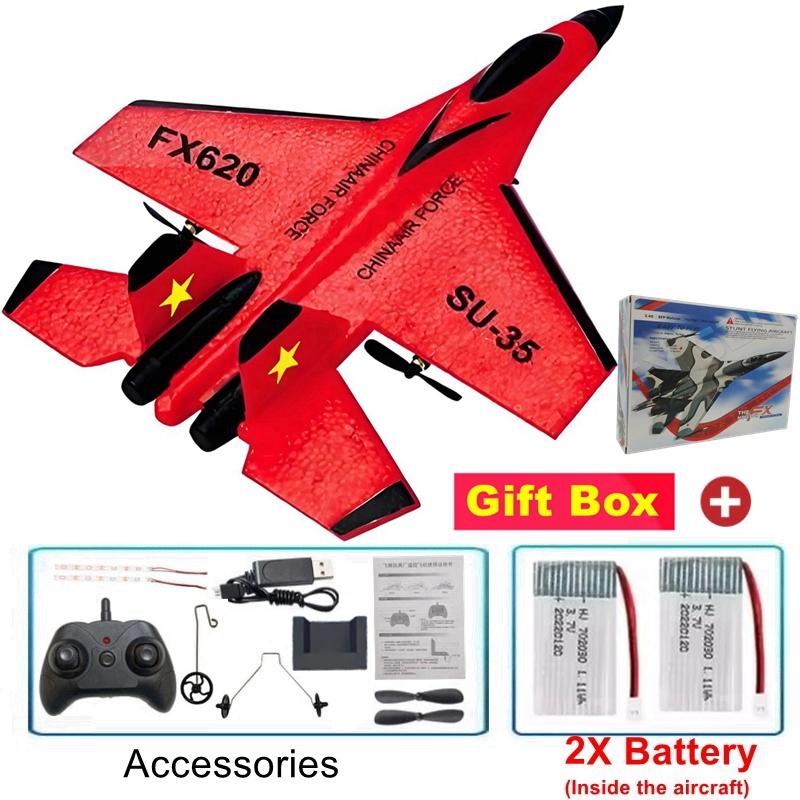 RC Foam Aircraft SU35 RC Plane with LED Lights 2.4G Radio Control Glider Remote Control Fighter Glider Airplane EPP Flying Toy