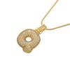 ZHUKOU high quality crystal brass gold letter necklace for ladies good friends couple birthday gift model: VL34