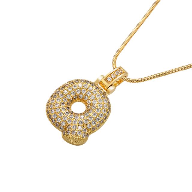 ZHUKOU high quality crystal brass gold letter necklace for ladies good friends couple birthday gift model: VL34
