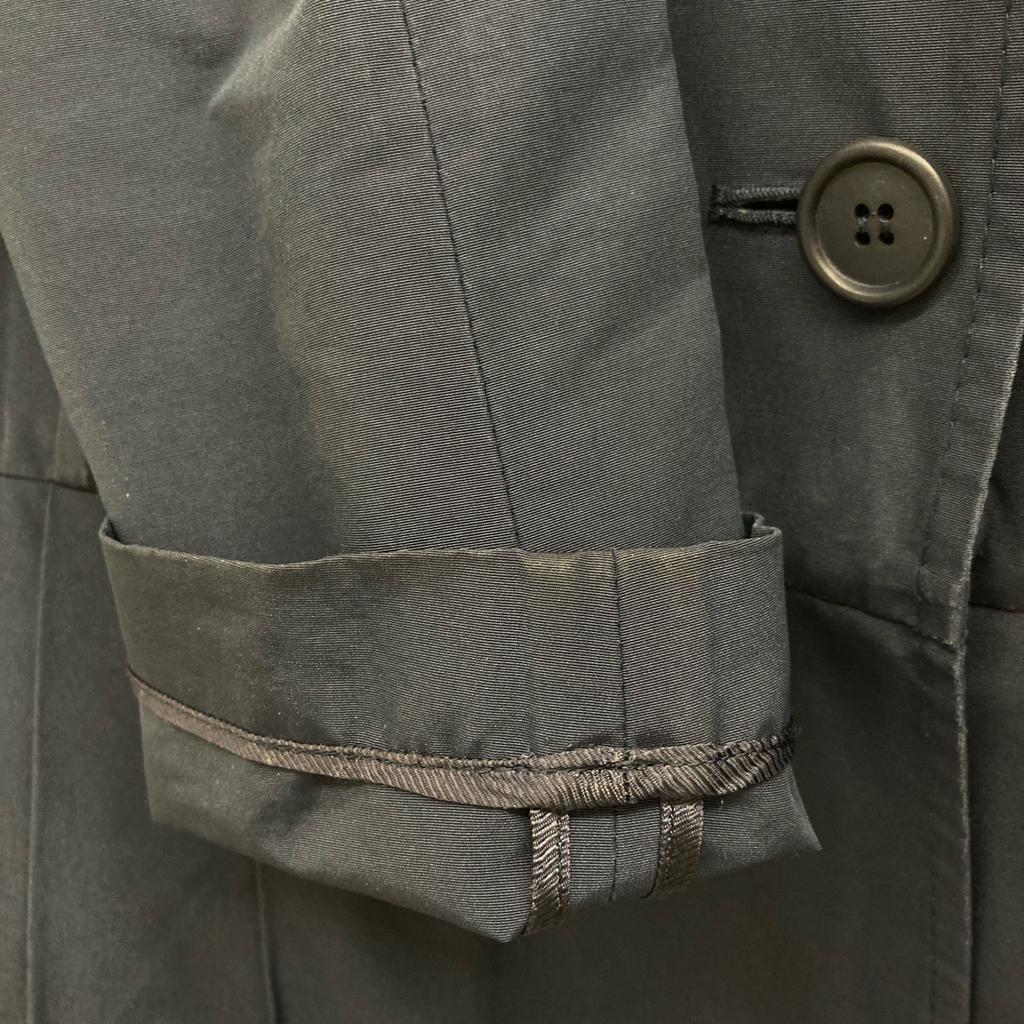 Prada 13 Stainless Steel Navy Cotton X Polyester Gathered Trench Coat Coat 38 NavyUsed