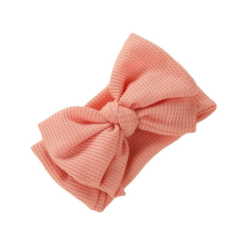 Doppellagiges großes Schleifen-Baby-Stirnband Neugeborene Baby-Mädchen Kinder Kopfschmuck Gestricktes Kinder-Haarband Turban Kopfbedeckung Haar-Accessoires