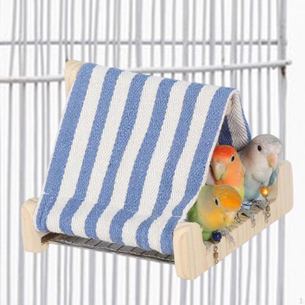 Bird Nest .7x16.5x15cm Hanging Hammock Bed Sturdy Wood Parakeet Hideaway for Pet Parrot