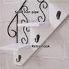 Wrought Iron Wall-Mounted Shelving Unit with Hooks