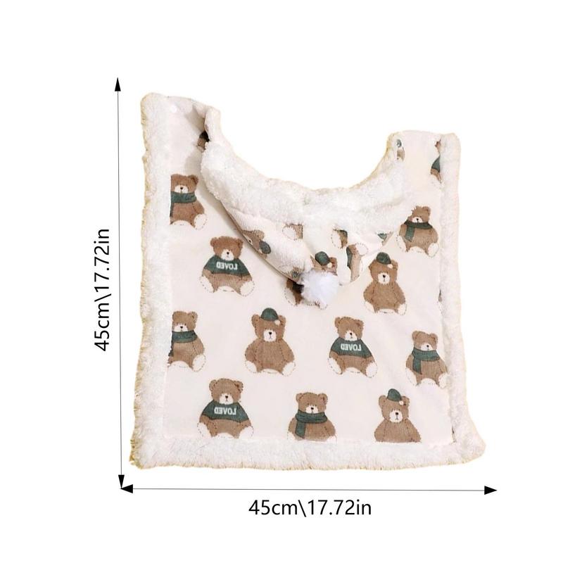 Winter Pet Dog Clothes Cloak Blanket Puppy Warm Windproof Jacket Bear Patterns Cape Pet Costume Winter Accessories
