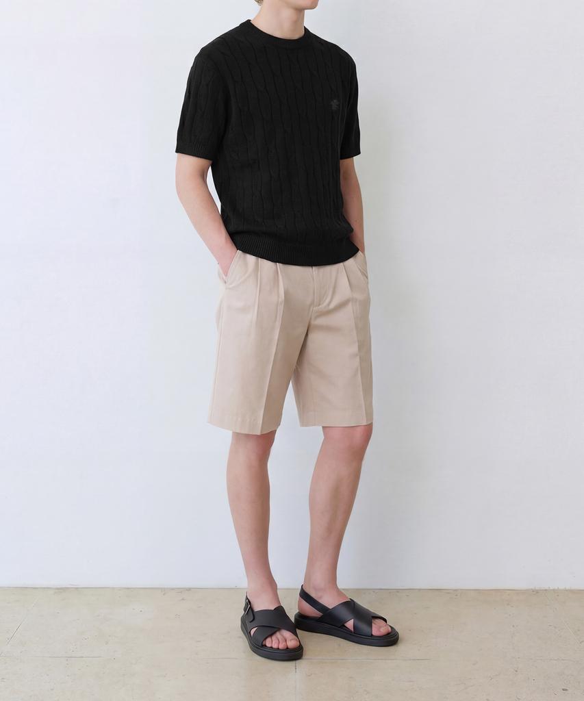 Edeunbeoleokeulleob High-Twist Linen Cable S/S Knit (Black)