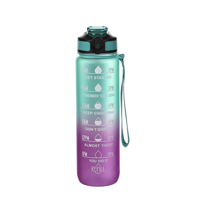 1 Liter Sport Water Bottle Motivational Water Bottle Leakproof Bottles Drinking Outdoor Travel Gym Fitness Jugs for Kitchen Cups