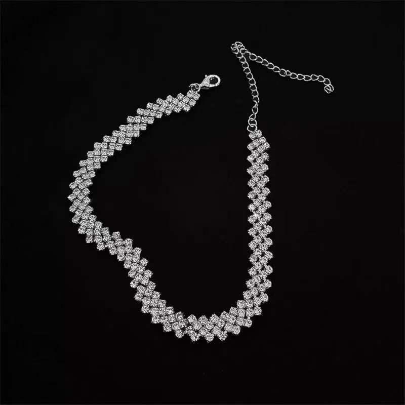Elegante Diamant-Choker-Halskette - Japanischer & Koreanischer Stil Trendige Schlüsselbeinkette