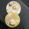 2Pcs, Natural Shell Mother of Pearl Beads with Hole, Boho Handcrafted Round Loose Beads, 50mm, for DIY Necklace Accessories, Creative Jewelry Making