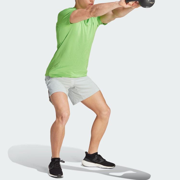 Adidas Designed 4 Heat.Rdy Hiit Tee Solid Color Athletic Slim Fit Short Sleeve T-Shirt Men Tops Green IM1119