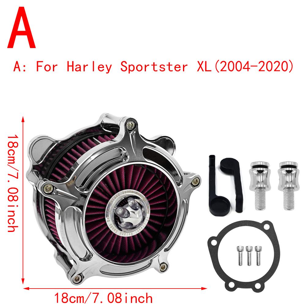 RSD Turbine Air Cleaner Chrome Intake Filter For Harley Sportster XL 48 883 Dyna V-Rod Softail Fat Boy Touring Ultra FLHR FLHX