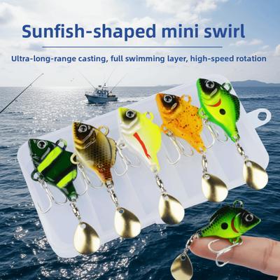 5pcs with Box Artificial Fishing Bait Rotating Glitter Fishing Lures Hooks  Beach Boat Fishing