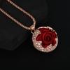 Rose Pendant Necklace - Elegant Sweater Chain for Women