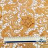 Water-Soluble Lace Fabric, Polyester Silk Embroidery Full, Heavy Industry Ordering, Gold, Cashew Pattern Embroidery Cloth