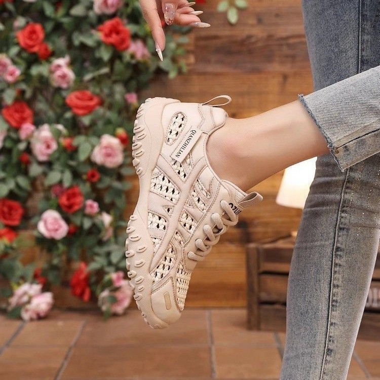 Mesh Breathable Women's Non-slip Mesh Shoes New Summer Casual Versatile Fashion Soft Bottom Flat
