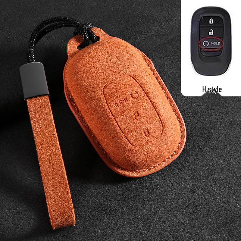 Compatible Car Key Case for Honda CRV, Accord 10th Gen, Civic, XRV, Guandao, Lingpai, Haoying, Binzhi - Cowhide Leather Bag