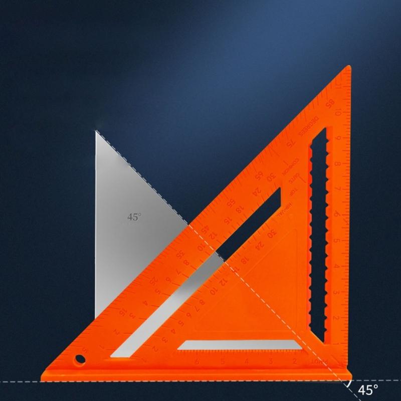 Carpenter Rafter Square Triangle Ruler Angle Drawing Tool for Exact Measurements in Furniture and Model Construction