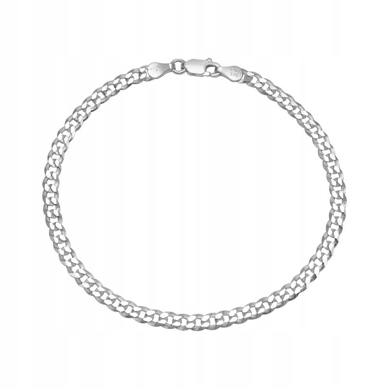 Men' Silver Bracelet 4mm/24cm 925 ITALIAN SILVER + FREE
