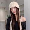 Pearl Tassel Pendant Red Hollow Wool Hat Women's Spring and Autumn Bohemian Style Knitted Pullover Hat