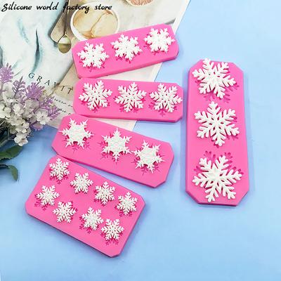 Silicone World 1PC Snowflake Silicone Mold DIY Fondant Cake Decoration Molds Christmas Chocolate Baking Tools Resin Clay Mold