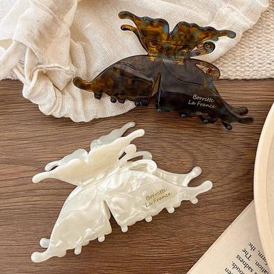 Exquisite Acetate Hair Claws Elegant Butterfly Shark Hair Clips Barrettes For Women Korean Design Hair Accessories Headwear Gift
