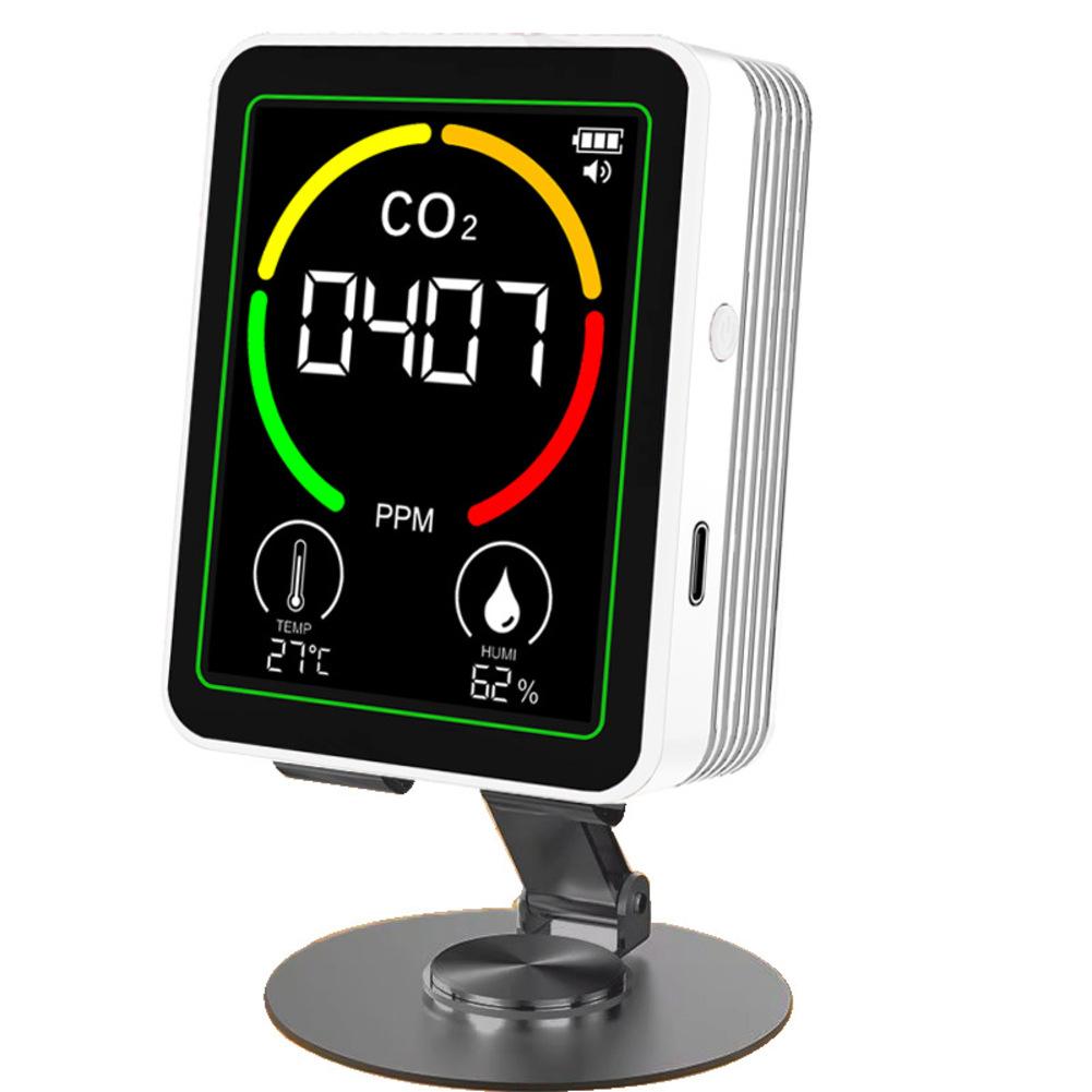3-In-1 Air Quality Monitor CO2 Temperature Humidity Detector Co2 Tester LCD Display Household Gas Analyzer With Mount