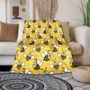 Cozy Bee-Themed Flannel Throw Blanket - Soft, Reversible, All-Season Comfort for Bed, Sofa, Camping & Travel - Machine Washable