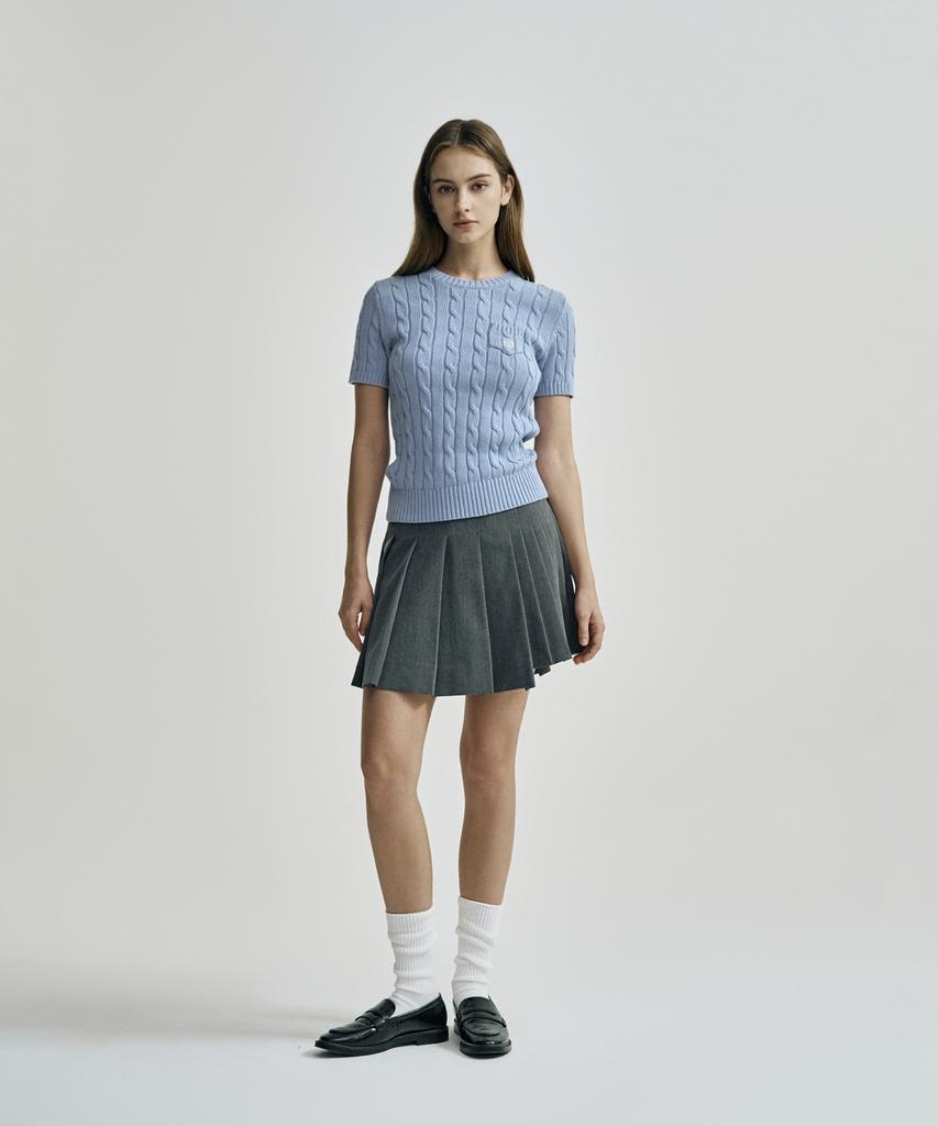 SERGIO TACCHINI W Tr Asymmetrical Pleated Skirt (D.Grey)