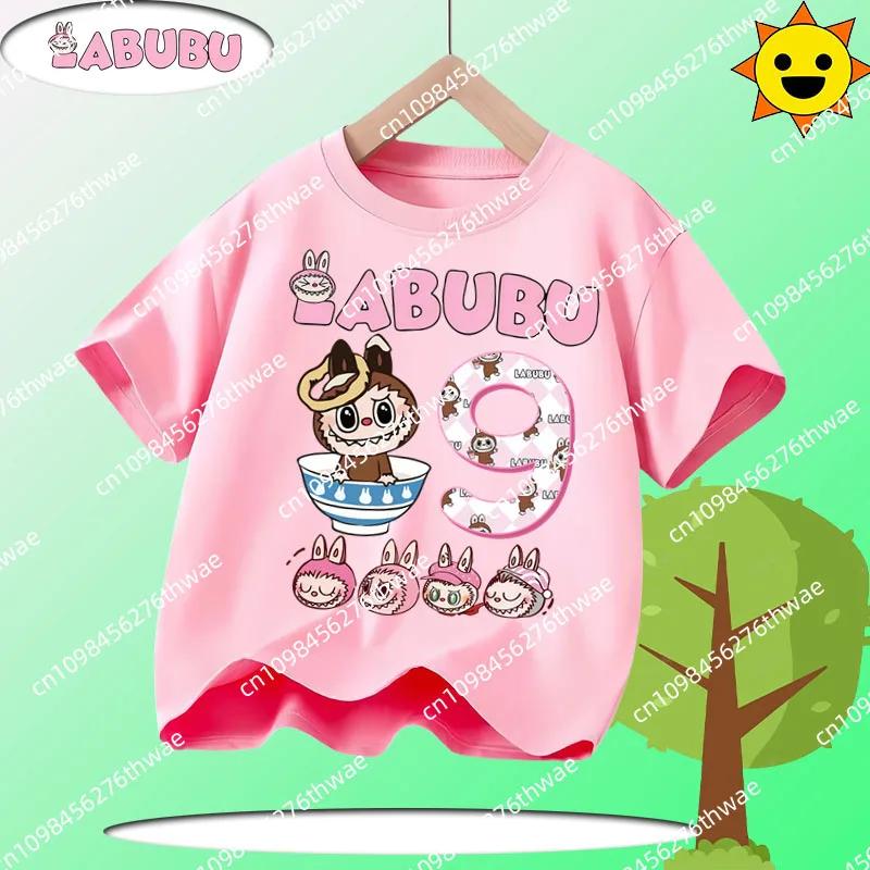 Sommer T-Shirt Laubub 1-12 Jahre alt Geschenk Kinder Rundhals Kurzarm Jungen und Mädchen Freizeitshirt mit Cartoon-Druck