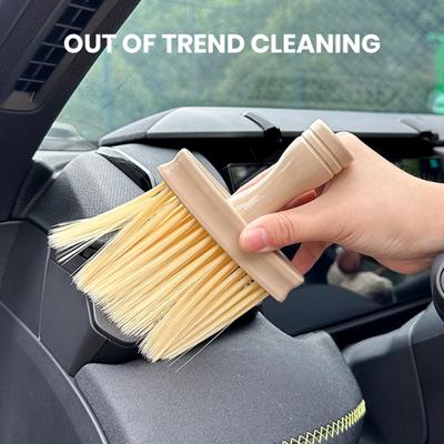 Spazzola per la pulizia degli interni dell'auto Spazzola per dettagli con setole morbide e dense Strumento per la rimozione automatica della polvere dello sporco Spazzola per la pulizia delle prese d'aria del cruscotto
