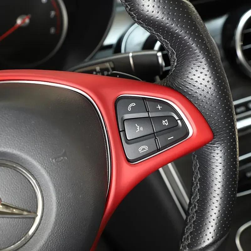 For Mercedes Benz C E Class GLC CLA GLA W205 W213 X253X156 Car Steering Wheel Decoration Frame Cover Trim Stickers Car Accessory