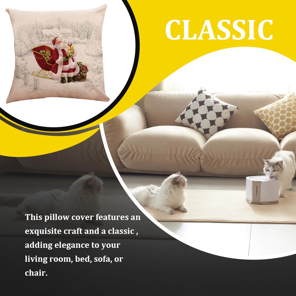 Skin-friendly Cushion Cover Christmas Theme Non-toxic Extra Thick Christmas Cushion Cover Bed Sofa