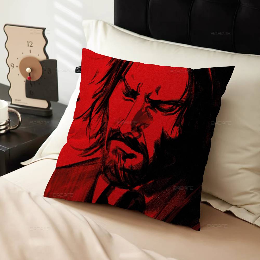 Action Movie J-John Wick Cushion Cover Car Throw Pillow Case For Sofa Car Christmas Gift 40X40Cm 45X45Cm