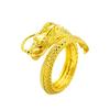 Vietnam Sand Gold Dragon Relief Men's Brass Ring with 24k Gold Electroplating