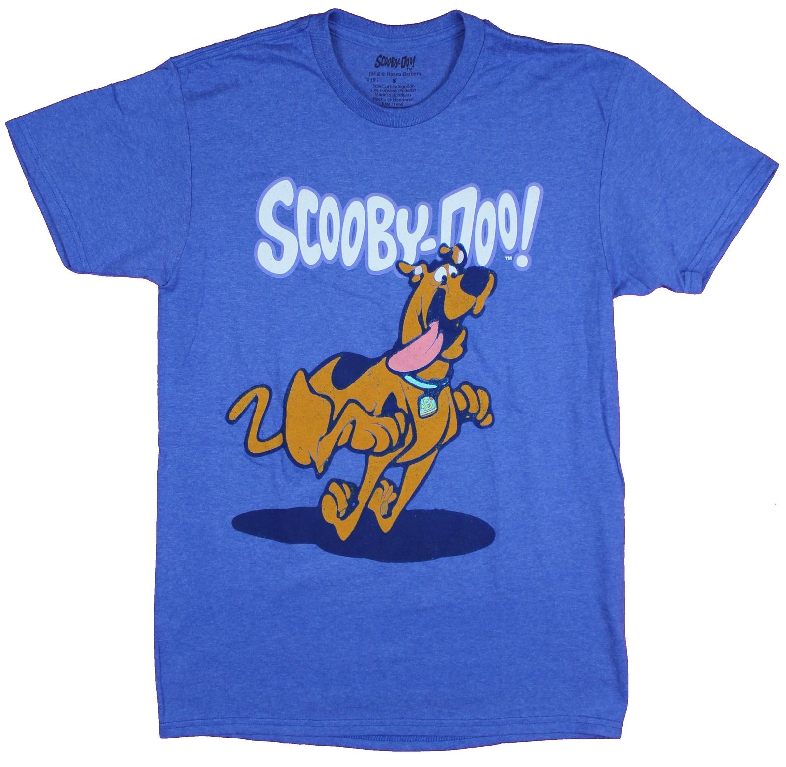 Scooby Doo Adult New T-Shirt - Scooby Running With Tongue Out Pic S