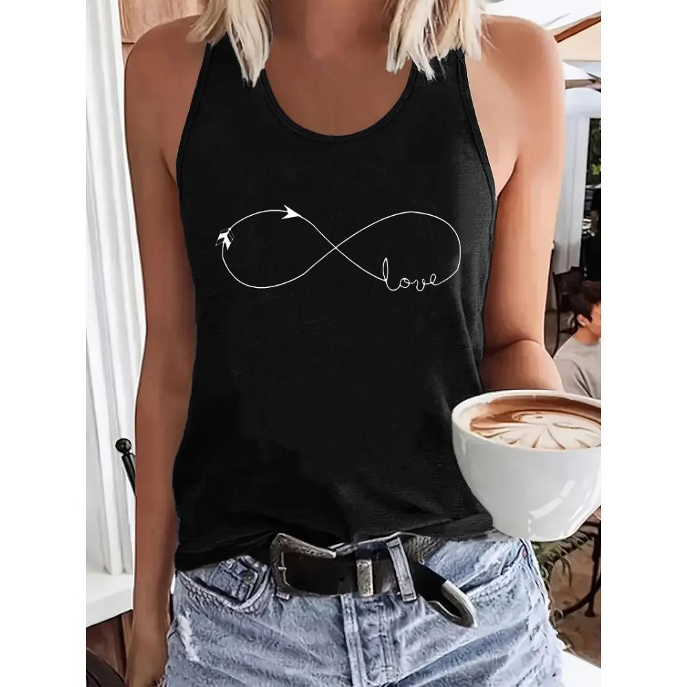 

Printed T-shirt vest for women, sleeveless round neck XL