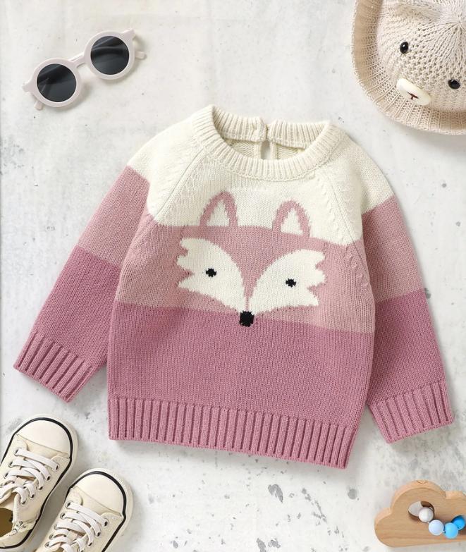Cute Knitted Top And Card Set Sweater For Infants And Young Children In Winter