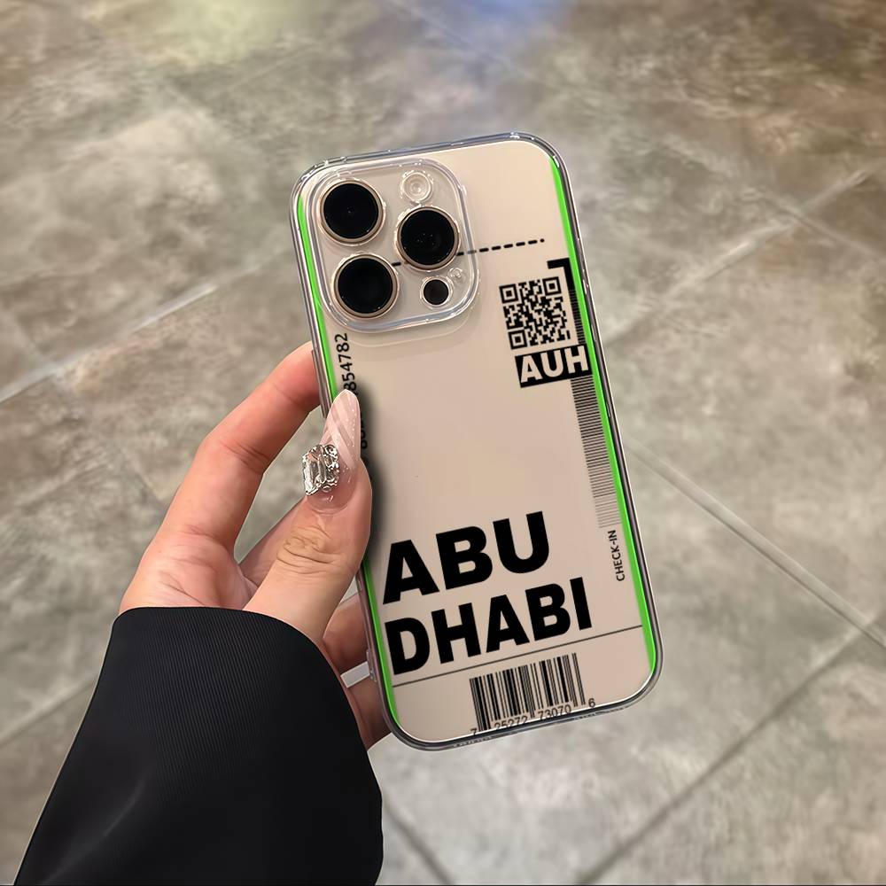 Funny World City Tourist Ticket Label Phone Case For iPhone 17 16 15 14 13 12 11 Pro Max Plus Mini Clear Soft Shell Thin Tpu