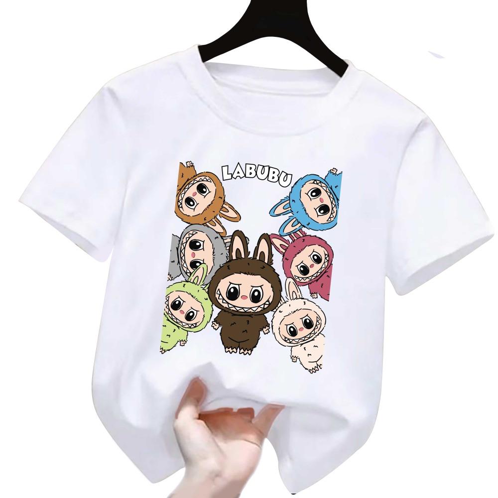 

Children s T-shirt Girls Boys Pattern Labubu T-shirt Boys and Girls 3D Printed Short Sleeves 100