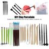 28 Pcs Polymer Clay Tools Clay Carving Knife Pill Stick Hook Line Brush Hand Silicone Point Drill Pen Set