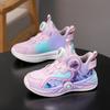Girls Autumn 2025 New Lightweight Leather Waterproof Children's Sneakers Medium and Older Girls Rotating Buckle Running Shoes