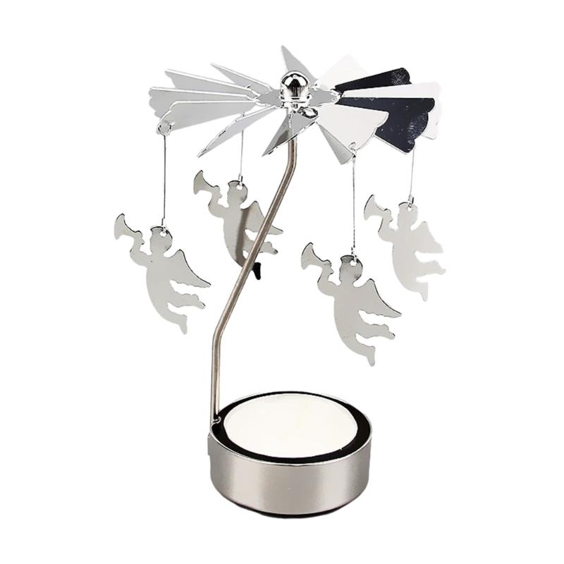 Metal Creative Candle Holder Rotating Candlestick Gift for Women Wife Children