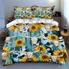 Sunflowers Skulls Woodgrain Bedding Duvet Cover Sets Duvet Covers Pillowcases Gifts (1 * Duvet Cover 2 * Pillowcases, Without Duvet Insert)