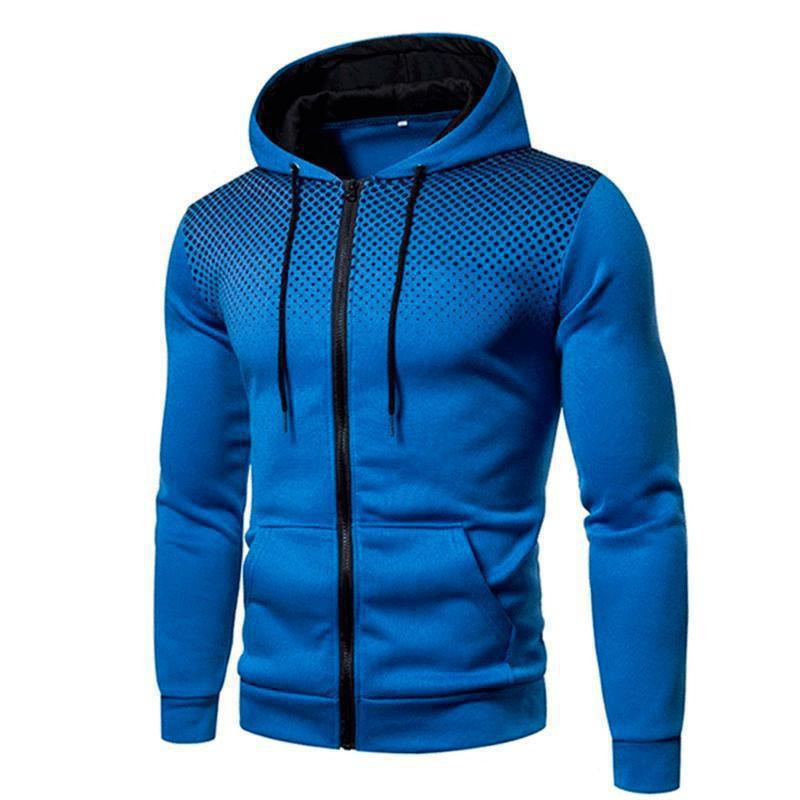 Men's Casual Sports Fitness Zip-Up Hoodie Jacket for Autumn and Winter