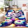 1pc Colorful Fantasy Cat Design Indoor Area Rug - Soft, Anti-Slip, and Durable Gaming Room Decor for Bedroom